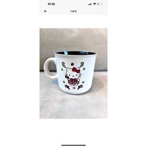 New Hello Kitty Christmas coffee/tea mug. Black inside Kawaii Sanrio.